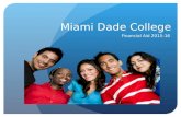 Miami Dade College Financial Aid 2015-16 The primary goal of financial aid is to assist students in paying for college. It is a source of monetary support.