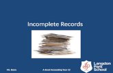 Incomplete Records Mr. Barry A-level Accounting Year 13.