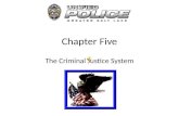 Chapter Five The Criminal Justice System Three Components of the Criminal Justice System Police Courts Corrections.