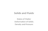 Solids and Fluids States of Matter Deformation of Solids Density and Pressure.