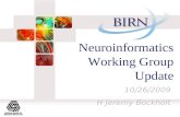 Neuroinformatics Working Group Update 10/26/2009 H Jeremy Bockholt.