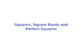 Squares, Square Roots and Perfect Squares. Area of a Square The area of a figure is the number of square units needed to cover the figure. The area of.