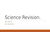 Science Revision. MR WAITE MR HEADING. The Y11 mock dates Monday 30 th Nov. Additional science exam. HW group C2, HD group B2. Monday 30 th afterschool,
