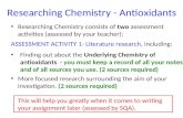 Researching Chemistry - Antioxidants Researching Chemistry consists of two assessment activities (assessed by your teacher): This will help you greatly.