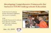 Developing Comprehensive Frameworks for Inclusive STEM Undergraduate Education Trish Ferrett (Carleton) Wendy Raymond (Williams) Jim Swartz (Grinnell)