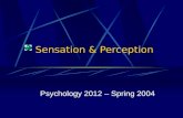 Sensation & Perception Psychology 2012 – Spring 2004.