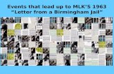 Events that lead up to MLK’S 1963 “Letter from a Birmingham Jail”
