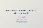 Responsibilities of Scientists with the Public Nina Buffi Sylke Höhnel Andrea Negro.