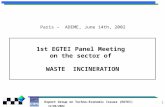 Expert Group on Techno-Economic Issues (EGTEI) 14/06/2002 1 1st EGTEI Panel Meeting on the sector of WASTE INCINERATION Paris – ADEME, June 14th, 2002.