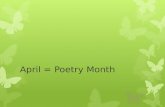 April = Poetry Month. Favorite Poem Video ~ Langston Hughes  We will hear another video from “My favorite poem” – I am showing these to illustrate the.