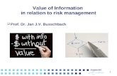 1 Value of Information in relation to risk management  Prof. Dr. Jan J.V. Busschbach.