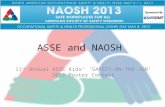 ASSE and NAOSH 11 th Annual ASSE Kids’ ‘SAFETY-ON-THE-JOB’ 2013 Poster Contest.