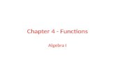 Chapter 4 - Functions Algebra I. Table of Contents 4.1 - Graphing Relationships 4.1 4.2 - Relations and Functions 4.2 4.3 - Writing Functions 4.3 4.4.