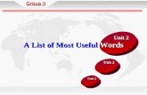 Unit 2 Group II A List of Most Useful Words Unit 2.