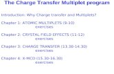 The Charge Transfer Multiplet program Introduction: Why Charge transfer and Multiplets? Chapter 1: ATOMIC MULTIPLETS (9-10) exercises Chapter 2: CRYSTAL.
