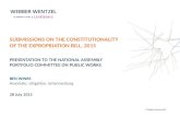 © Webber Wentzel 2014 SUBMISSIONS ON THE CONSTITUTIONALITY OF THE EXPROPRIATION BILL, 2015 PRESENTATION TO THE NATIONAL ASSEMBLY PORTFOLIO COMMITTEE ON.