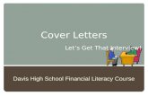 Cover Letters Davis High School Financial Literacy Course Let’s Get That Interview!