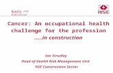 Health and Safety Executive Health and Safety Executive Cancer: An occupational health challenge for the profession …..in construction Ian Strudley Head.