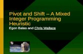 Pivot and Shift – A Mixed Integer Programming Heuristic Egon Balas and Chris Wallace.