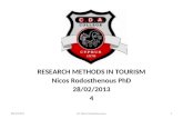 RESEARCH METHODS IN TOURISM Nicos Rodosthenous PhD 28/02/2013 4 28/2/20131Dr Nicos Rodosthenous.