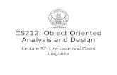 CS212: Object Oriented Analysis and Design Lecture 32: Use case and Class diagrams.
