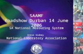 SAAMF Roadshow Durban 14 June 2006 SA National Measuring System Steve Sidney National Laboratory Association SA National Measuring System Steve Sidney.