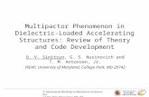 Multipactor Phenomenon in Dielectric- Loaded Accelerating Structures: Review of Theory and Code Development O. V. Sinitsyn, G. S. Nusinovich and T. M.