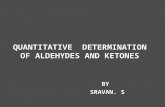 BY SRAVAN. S QUANTITATIVE DETERMINATION OF ALDEHYDES AND KETONES.