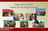 Agronomy 2007 State of the Department. Outline Administrative Philosophy What is Agronomy? ISU Statistics Departmental Statistics Departmental Organization.