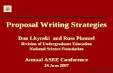 Proposal Writing Strategies Dan Litynski and Russ Pimmel Division of Undergraduate Education National Science Foundation Annual ASEE Conference 24 June.