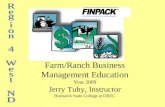 Farm/Ranch Business Management Education Year 2009 Jerry Tuhy, Instructor Bismarck State College at DREC.