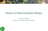 Basics of Neuromorphic Design Sylvain Saïghi IMS Lab – University of Bordeaux.