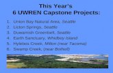 This Year’s 6 UWREN Capstone Projects: 1.Union Bay Natural Area, Seattle 2.Licton Springs, Seattle 3.Duwamish Greenbelt, Seattle 4.Earth Sanctuary, Whidbey.