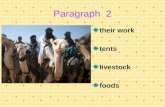 Paragraph 2 their work tents livestock foods their work nomadism.