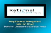 Requirements Management with Use Cases Module 5: Understand Stakeholder Needs Requirements Management with Use Cases Module 5: Understand Stakeholder Needs.