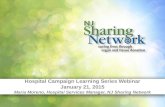 Hospital Campaign Learning Series Webinar January 21, 2015 Maria Moreno, Hospital Services Manager, NJ Sharing Network.