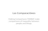 Las Comparaci³nes Making Comparisons-TSWBAT make comparisons of inequality between people and things