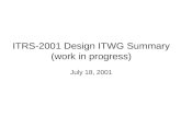 ITRS-2001 Design ITWG Summary (work in progress) July 18, 2001.