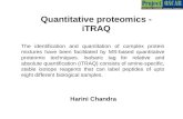 Quantitative proteomics - iTRAQ Harini Chandra a The identification and quantitation of complex protein mixtures have been facilitated by MS-based quantitative.
