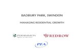 BADBURY PARK, SWINDON MANAGING RESIDENTIAL GROWTH.