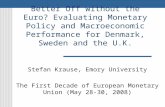 Better Off without the Euro? Evaluating Monetary Policy and Macroeconomic Performance for Denmark, Sweden and the U.K. Stefan Krause, Emory University.