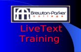 LiveText Training. Registering Account First Time – Go to  – Register Account (Left menu) – Click line.