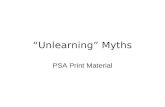 “Unlearning” Myths PSA Print Material.