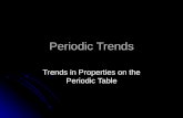 Periodic Trends Trends in Properties on the Periodic Table.
