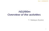 1 ND280m Overview of the activities T. Nakaya (Kyoto) Nov 7, 2006@KEK.