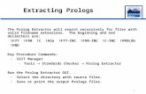 52 Extracting Prologs The Prolog Extractor will search recursively for files with valid filename extensions. The beginning and end delimiters are: !F77.
