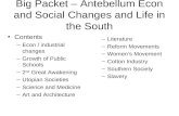 Big Packet – Antebellum Econ and Social Changes and Life in the South Contents –Econ / industrial changes –Growth of Public Schools –2 nd Great Awakening.
