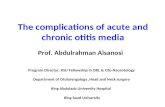 The complications of acute and chronic otitis media Prof. Abdulrahman Alsanosi Program Director, KSU Fellowship in ORL & Oto-Neurotology Department of.