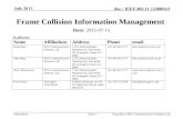 Submission doc.: IEEE 802.11-15/0803r2 July 2015 Peng Shao, NEC Communication Systems, Ltd.Slide 1 Frame Collision Information Management Date: 2015-07-15.