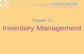CHAPTER THIRTEEN INVENTORY MANAGEMENT Chapter 13 Inventory Management.